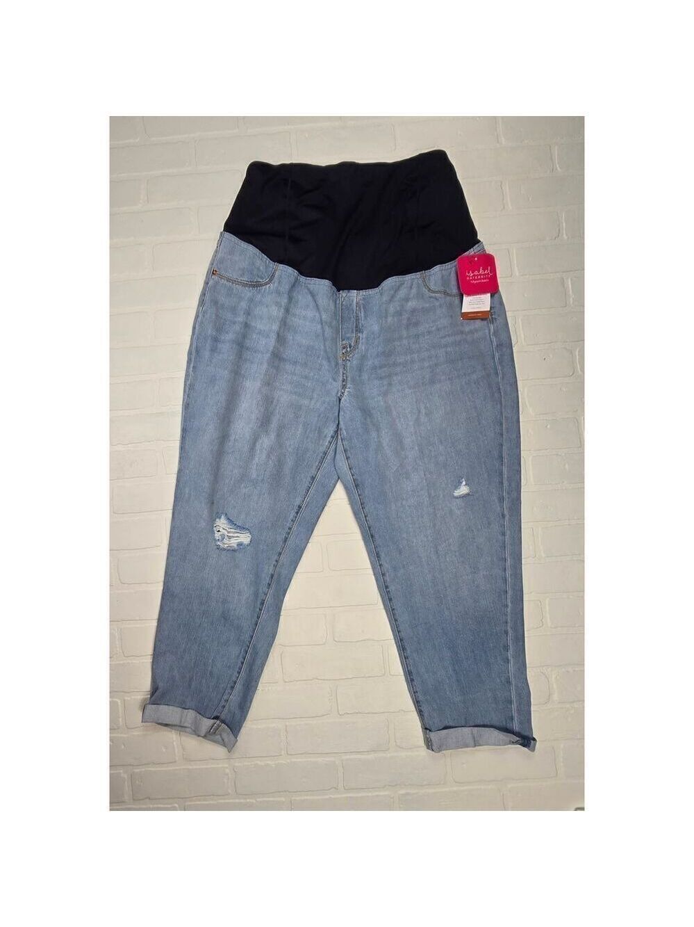 Isabel Maternity Crossover Panel Boyfriend Jean Size 18
